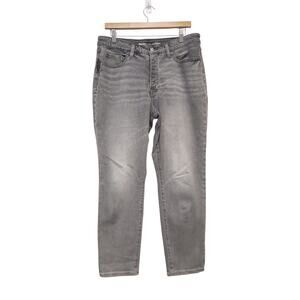 Old Navy Jeans Size 12 Womens Gray Denim High Rise Og Strait Button Fly Pockets